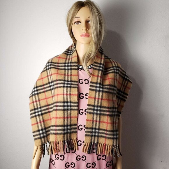 100% Authentic Burberry Classic Scarf Cashmere and Wool - Picture 7 of 7